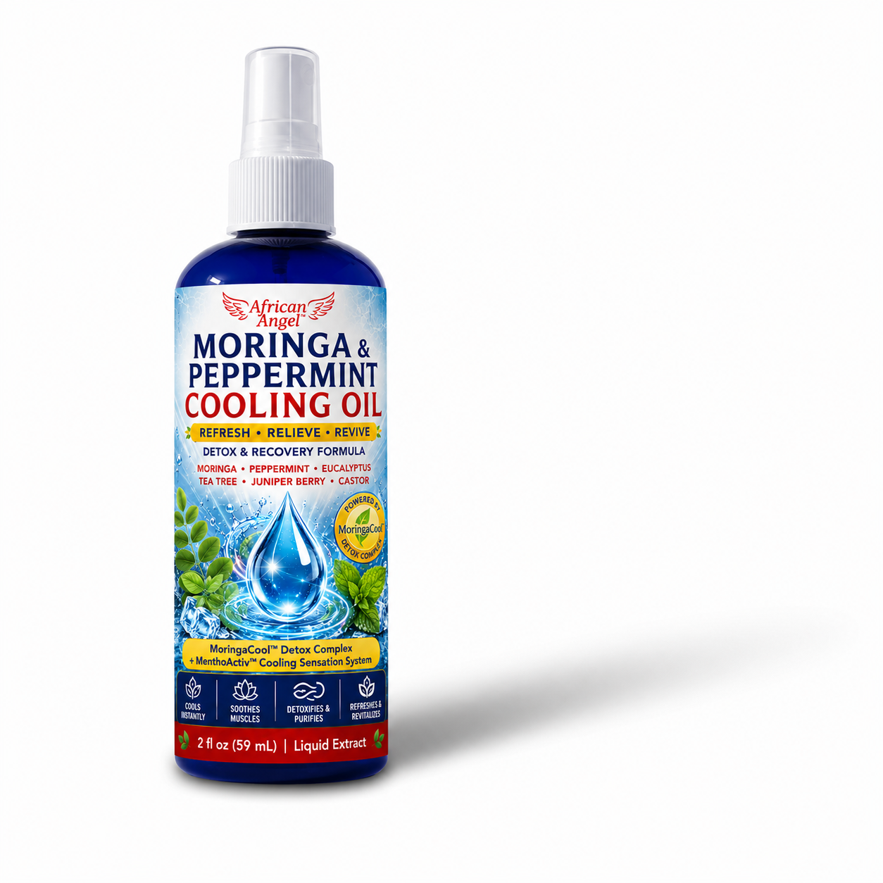 AfricaAngel Moringa and Peppermint Cooling Body Oil